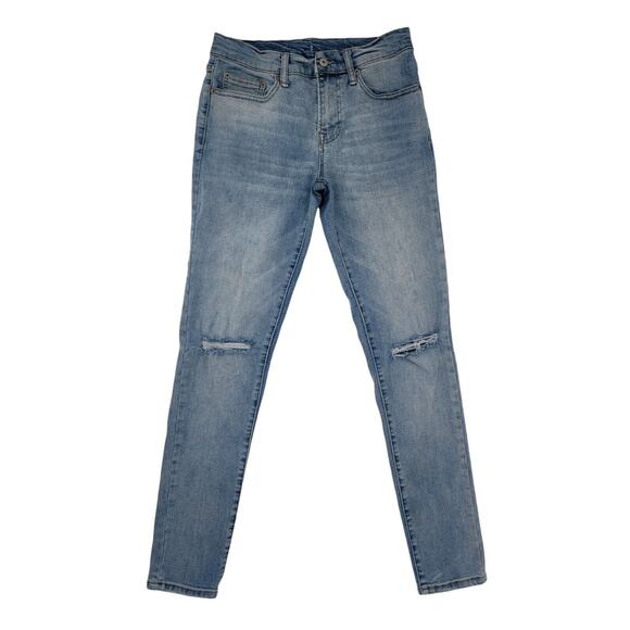 Arizona Men's Skinny Jean 28x32 Light Wash Distressed Stretch Denim Eco-Friendly - Picture 1 of 3